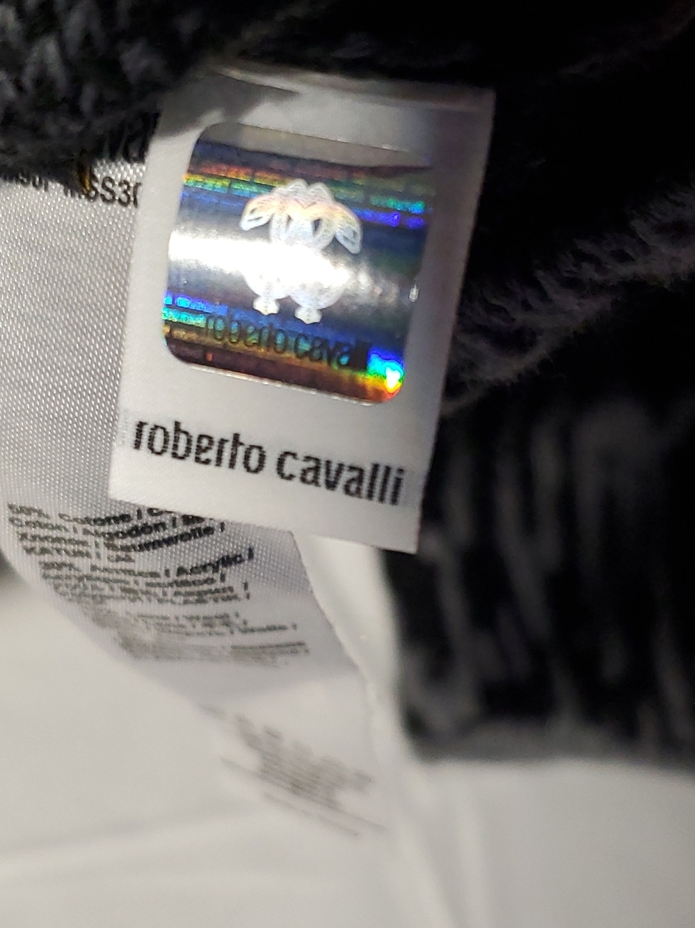 Authentic Roberto Cavalli Black & Gray Zebra Knit Cardigan Size L Unisex - Picture 6 of 6